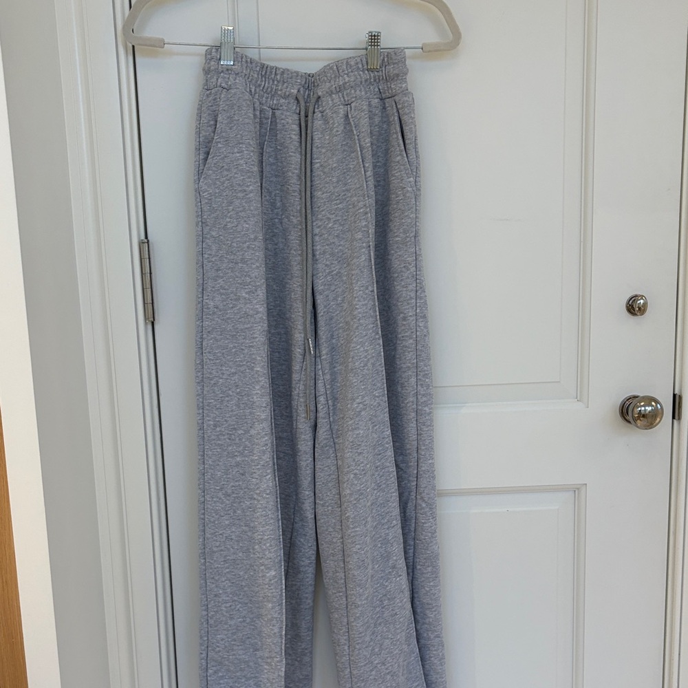 Gray Wide Leg Sweatpants